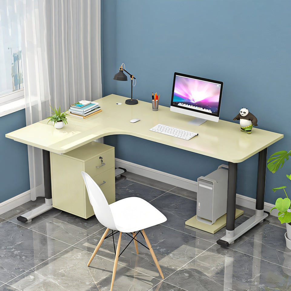 L-Shaped Corner Desk - Modern, Space-Saving Home Office Solution HD-206