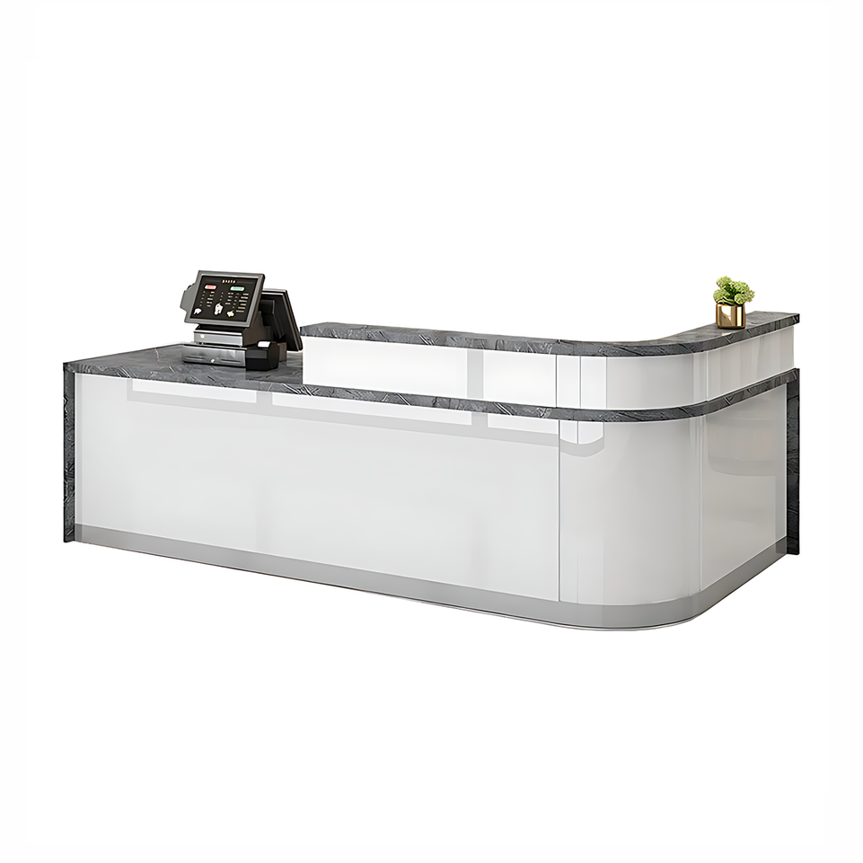 Rectangular Laminate Front Reception Desk with Filing Cabinet JDT-766