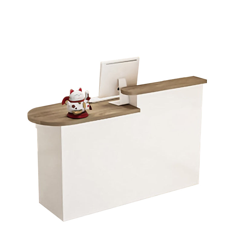 Curved Small Reception Counter with Cable Management and Lockable Drawer for Store JDT-10111