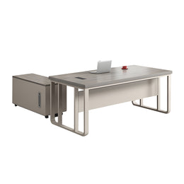 Modern Executive Desk with Cable Management, Side Storage & Lumbar Support for Home Office
