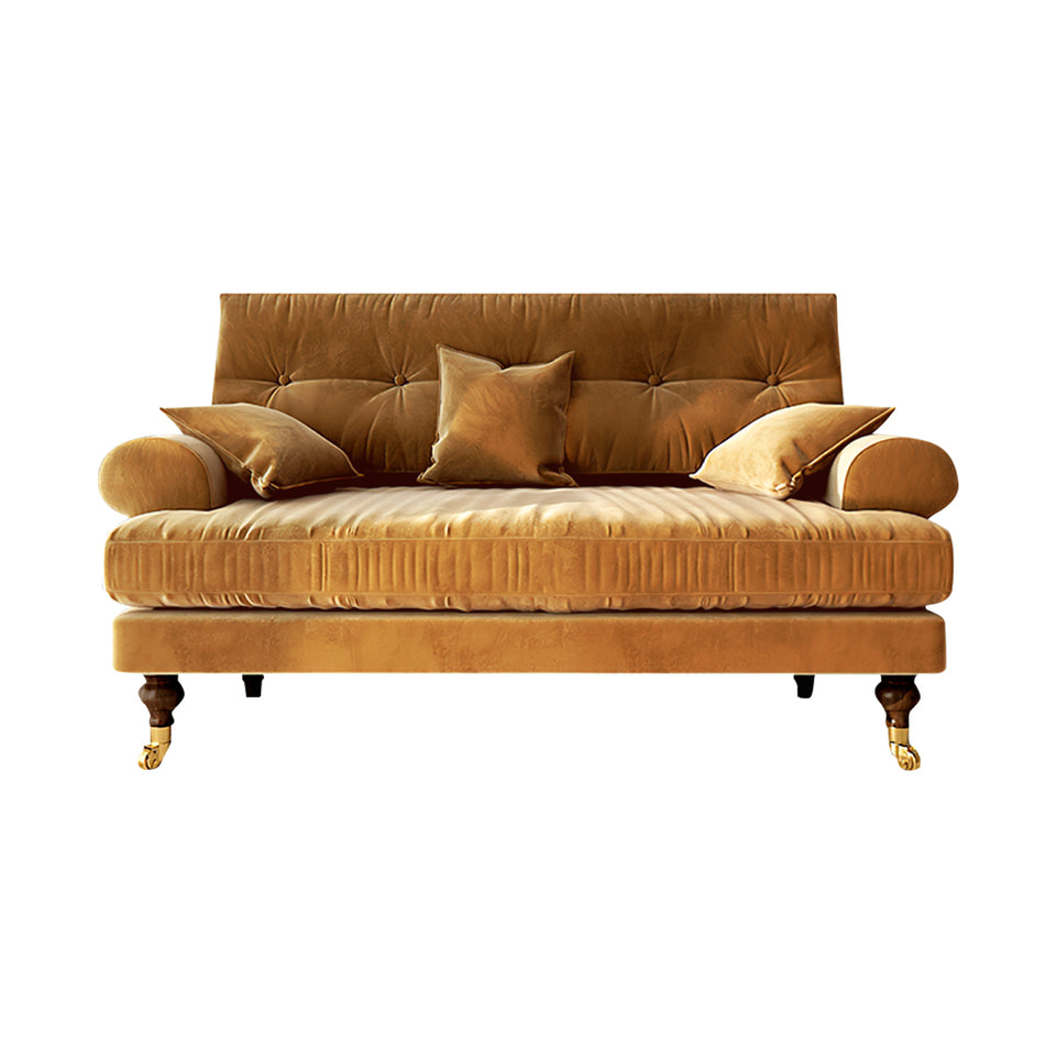 Modern Sofa 35-94 in Wide with Velvet & Solid Wood for Reception Area