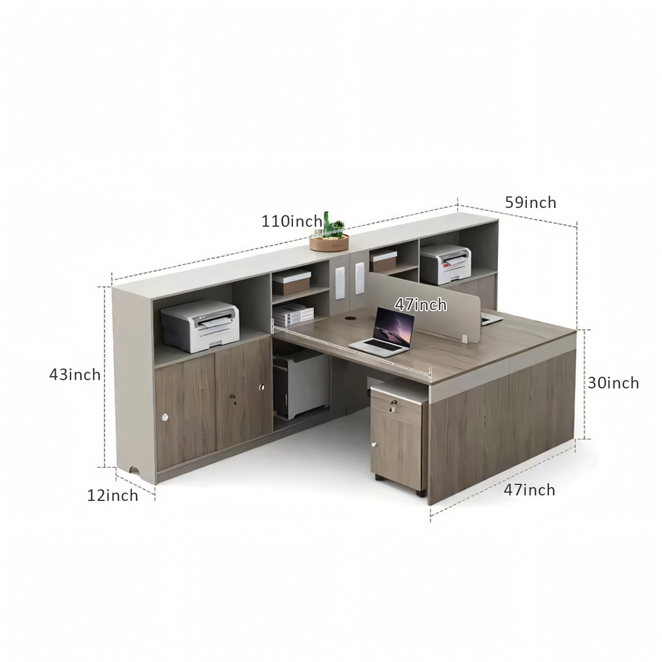 Modern T-Shaped Dual Workstation: Stylish Office Desk and Chair Set BGZ-072