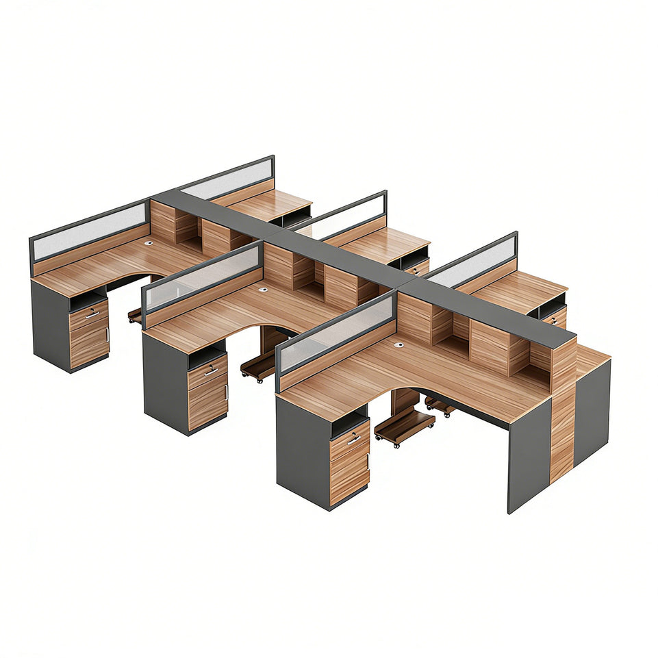 Office Workstation Desk 55-220 in Wide with Privacy Panel for Home Office