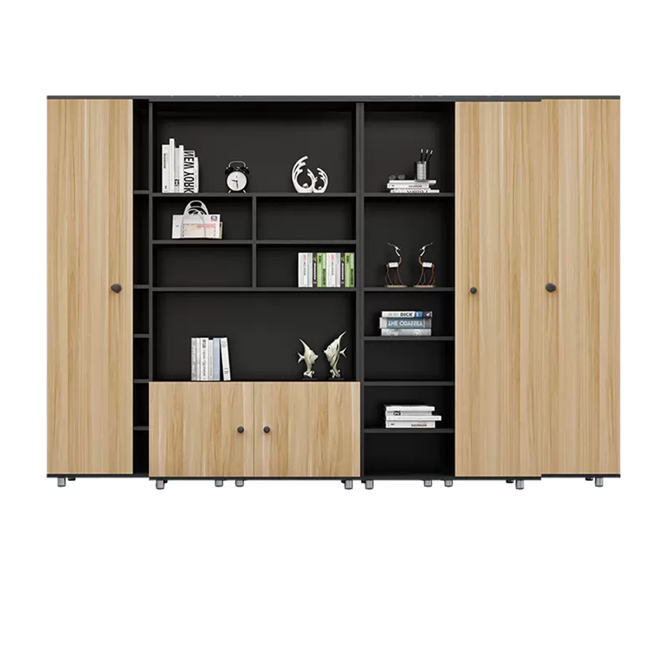 Rectangular Wooden File Cabinet with Open Storage Compartments WJG-745