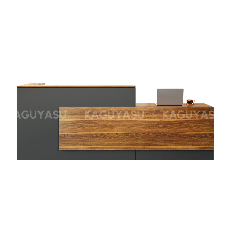 Modern L-Shaped Reception Desk with Side Storage and Drawers JDT-2215（Sale Event）