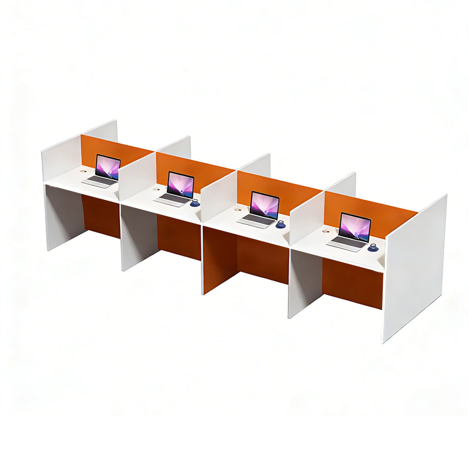 Modern Staff Office Desk with Privacy Dividers and Individual CPU Compartments BGZ-2099