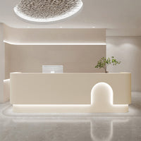 Round Arch Straight Reception Desk with Large Storage for Clothing Stores JDT-1040