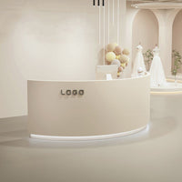 Semi-Circular Curved Reception Desk with Large Storage for Clothing Stores and Business Reception Areas JDT-1104