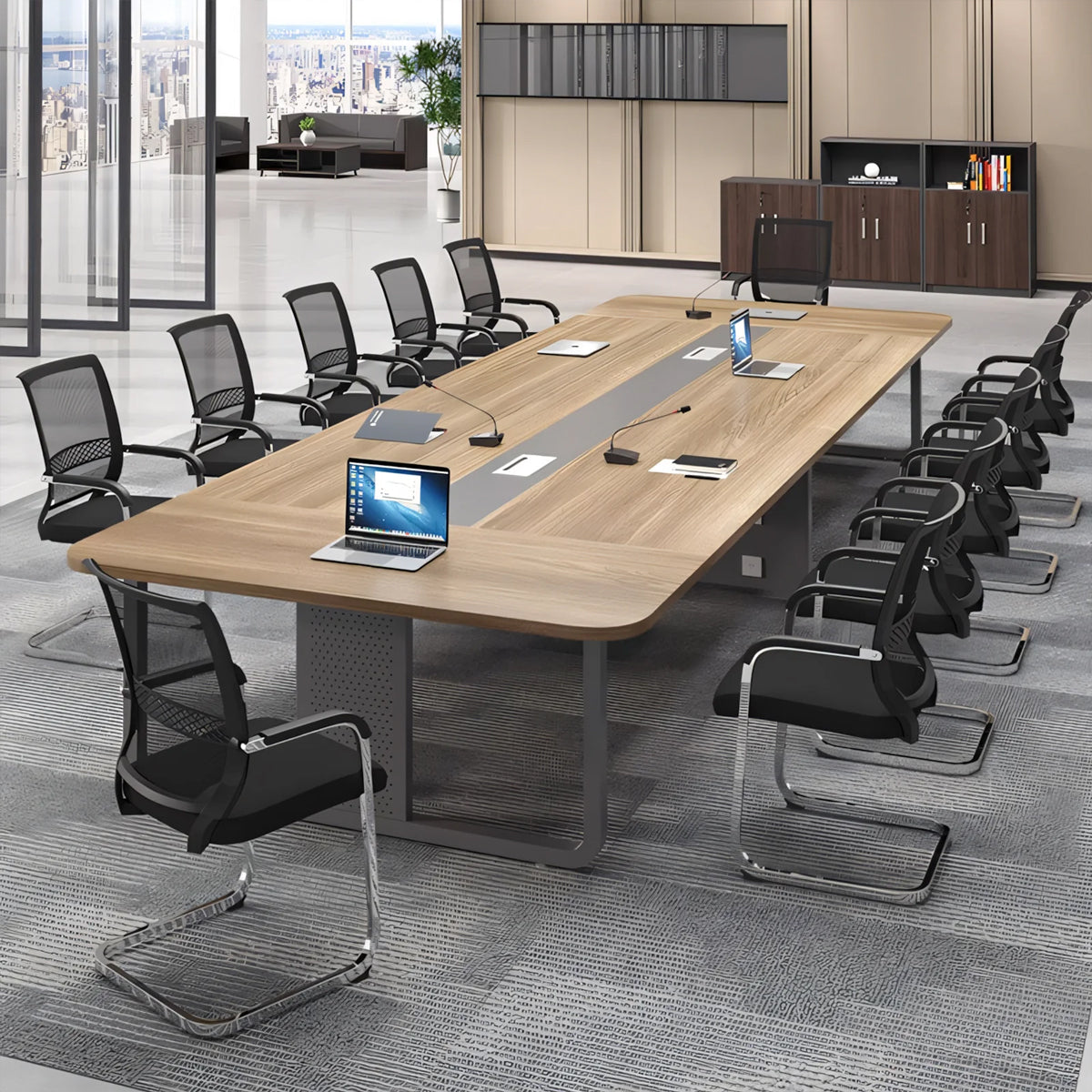 Minimalist Modern Conference Table with Melamine Coated Board and Aluminum Alloy Steel Legs HYZ-10110