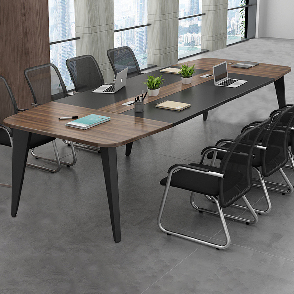 Modern Minimalist Conference Table Suitable for Meetings and Reception with Cable Holes HYZ-1059