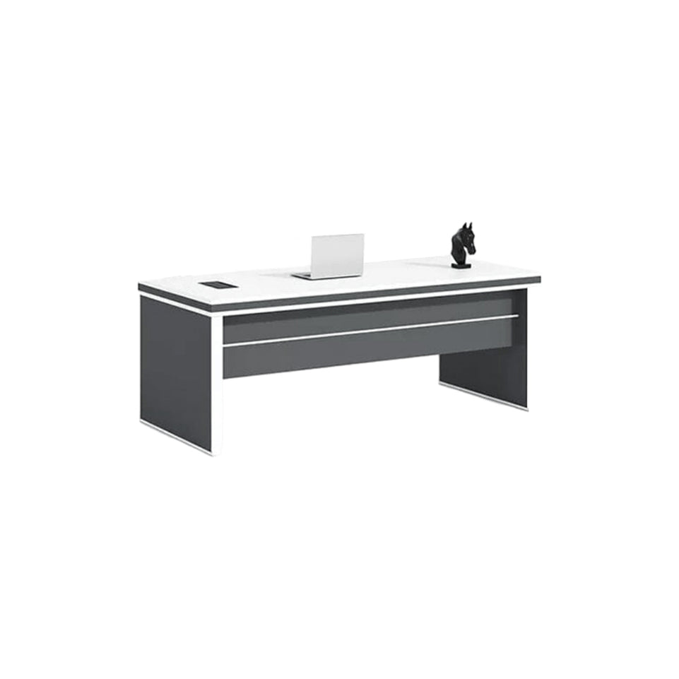 Modern Minimalist Executive Desk With Thick Panel Legs and PC Ventilation Ports LBZ-10190