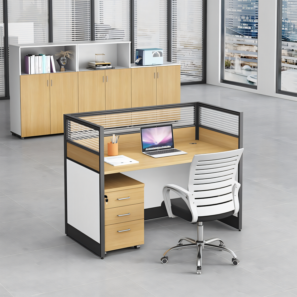 Efficient Office Setup: Modern Staff Desk and Chair Set with Computer Desk BGZ-006