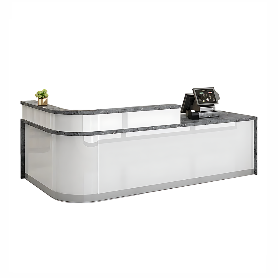 Rectangular Laminate Front Reception Desk with Filing Cabinet JDT-766