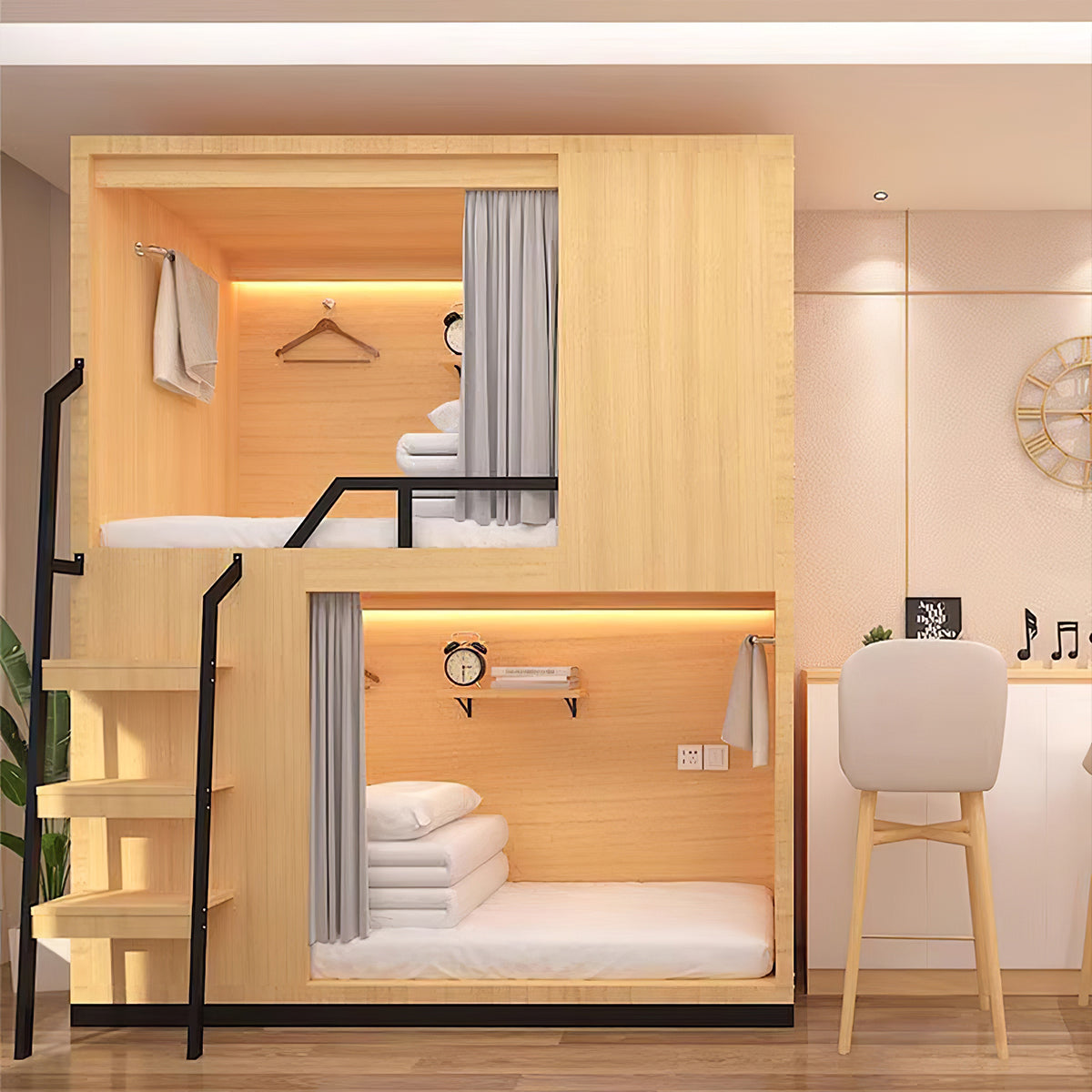 Multi-functional Solid Wood Bunk Bed for Bedroom BED-2005 (In Stock)