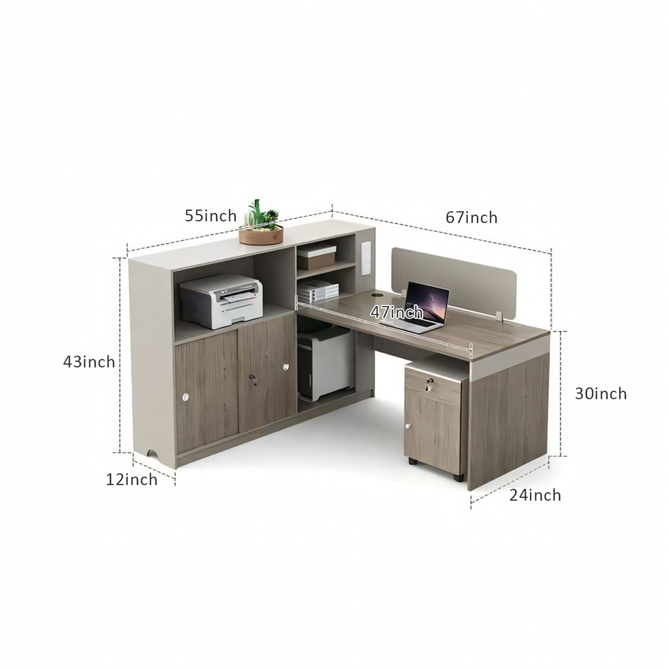 Modern T-Shaped Dual Workstation: Stylish Office Desk and Chair Set BGZ-072