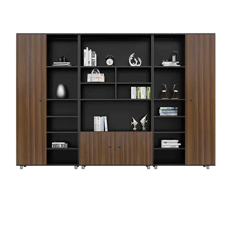 Rectangular Wooden File Cabinet with Open Storage Compartments WJG-745