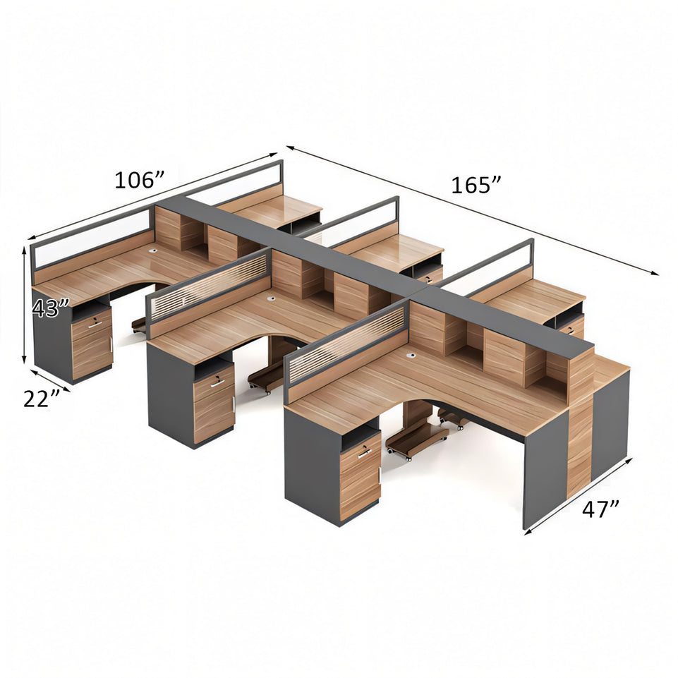 Modern Office Desk and Chair Set with Privacy Panels - Ideal for Workstations BGZ-227