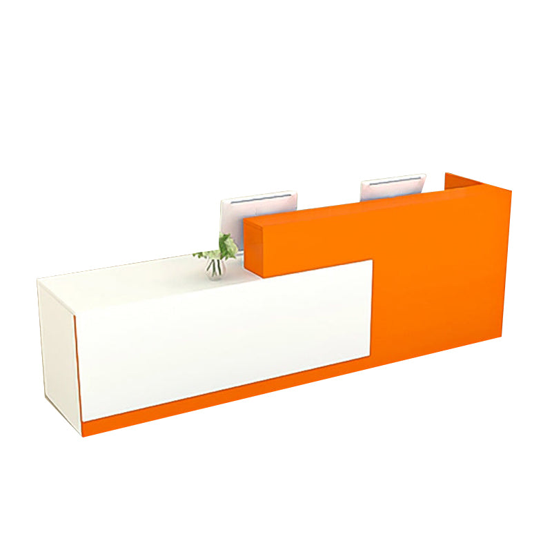 Painted Front Reception Desk for Clothing Beauty Salon and Small Bar with Lockable Drawer and PC Storage JDT-10106