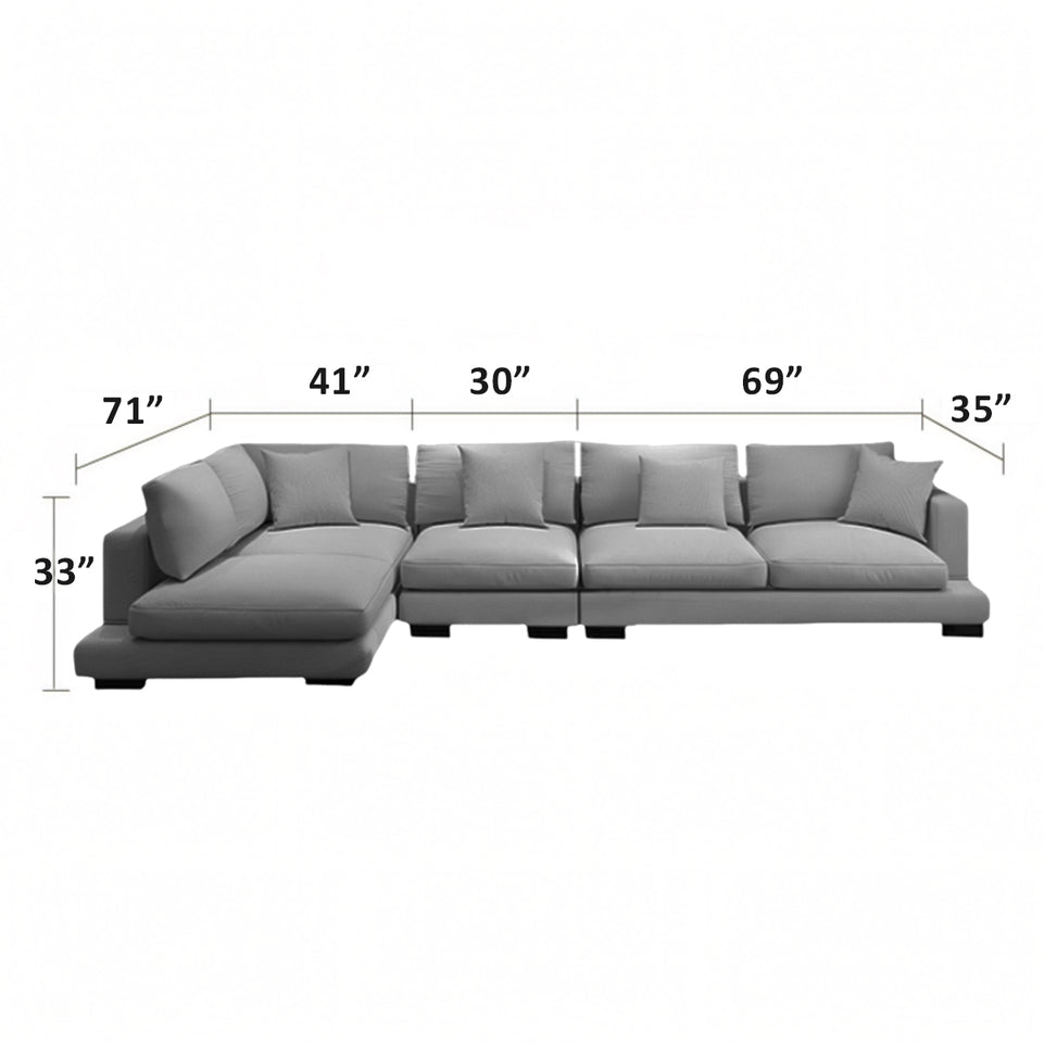 Italian Minimalist Feather Sofa Modern Couch Chaise Lounge BSF-2004