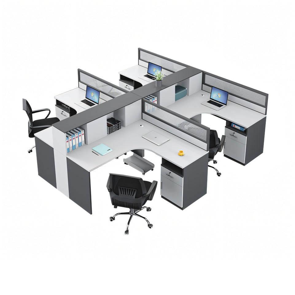 Modern Office Workstation Set with Screens, Ideal for 2/4/6-Person Workspaces BGZ-220