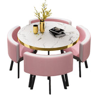 Round Reception Table with 4 Chairs for Office Reception Areas JDZH-2024