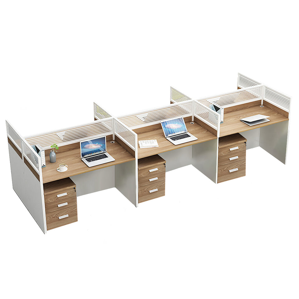 Modern L-Shaped Office Desk with Screen Divider for Employee Workstations BGZ-222