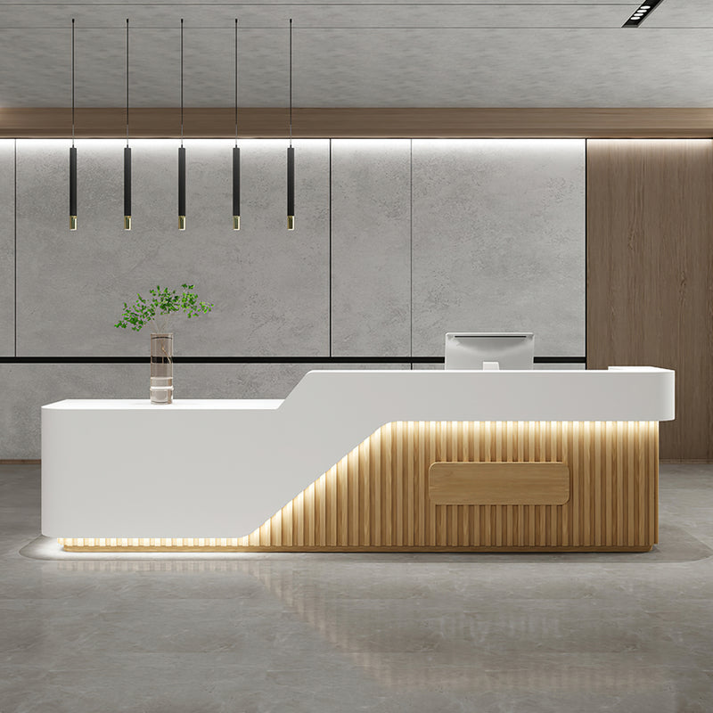 Modern Reception Desk with Under-Counter Storage for Front Office Counter for Company JDT-2098（In Stock）