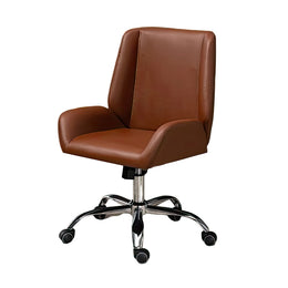 Ergonomic Office Chair Stylish Brown Leather Mid-Back Design BGY-1050