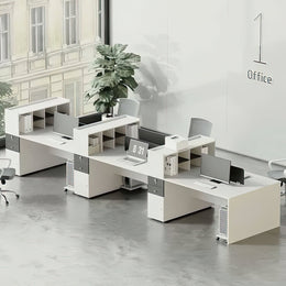 Round Office Desk with Cable Management, Lockable & File Drawers for Home Office