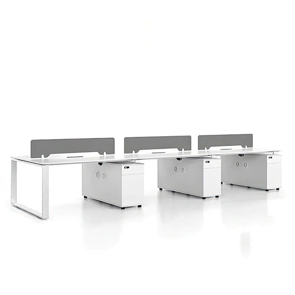 Simple Modern Staff Computer Desk and Chair Six Person Position Screen Office Desk Set YGZ-1027