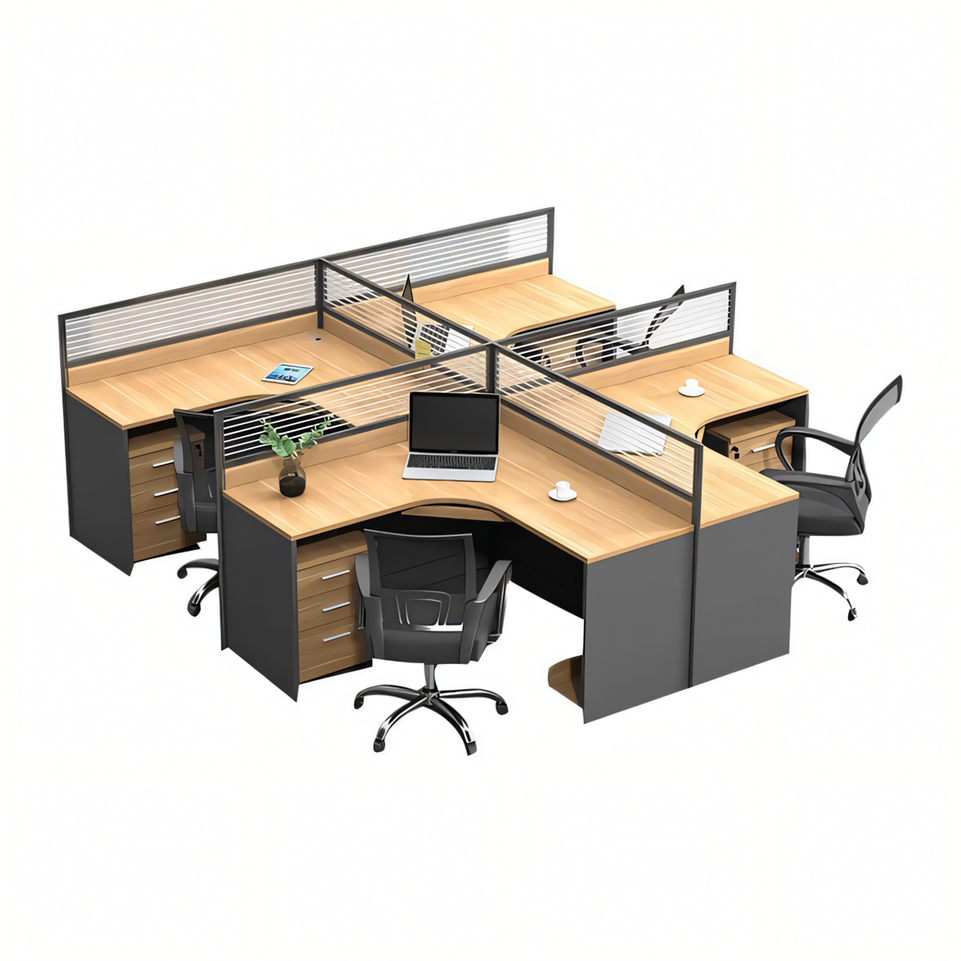 Modern Office Furniture Set with Partitioned Desks BGZ-229