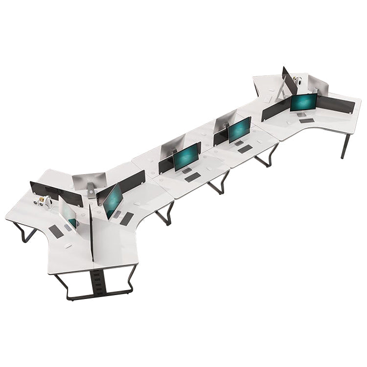 Minimalist Triangular Staff Desk Multiple Seats with Cabinet for Office BGZ-015