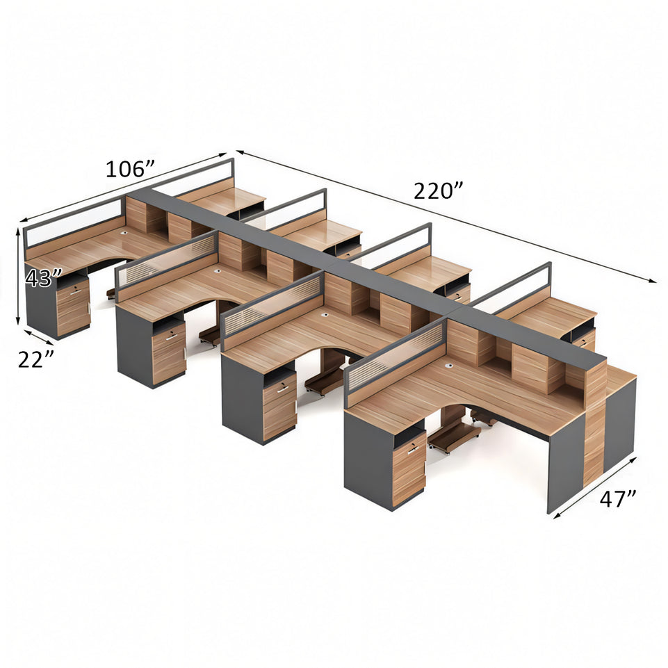 Modern Office Desk and Chair Set with Privacy Panels - Ideal for Workstations BGZ-227