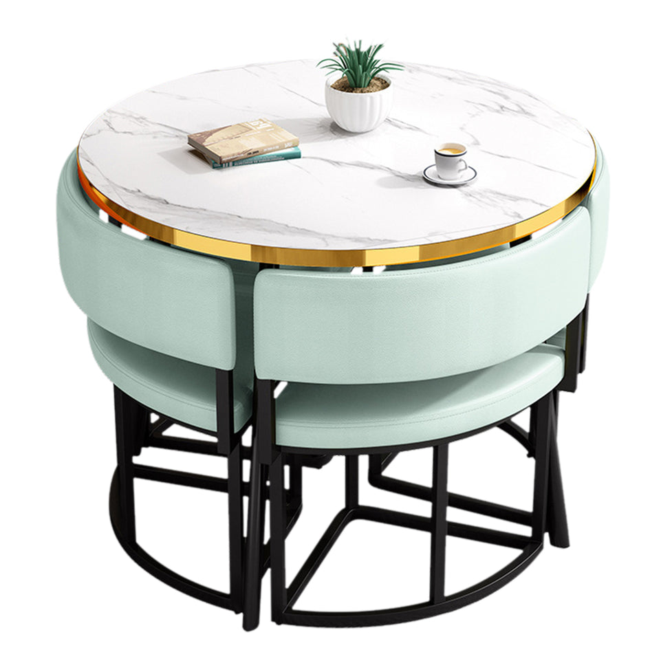 Modern Office Reception Round Table with 4 Backrest Chairs JDZH-2019