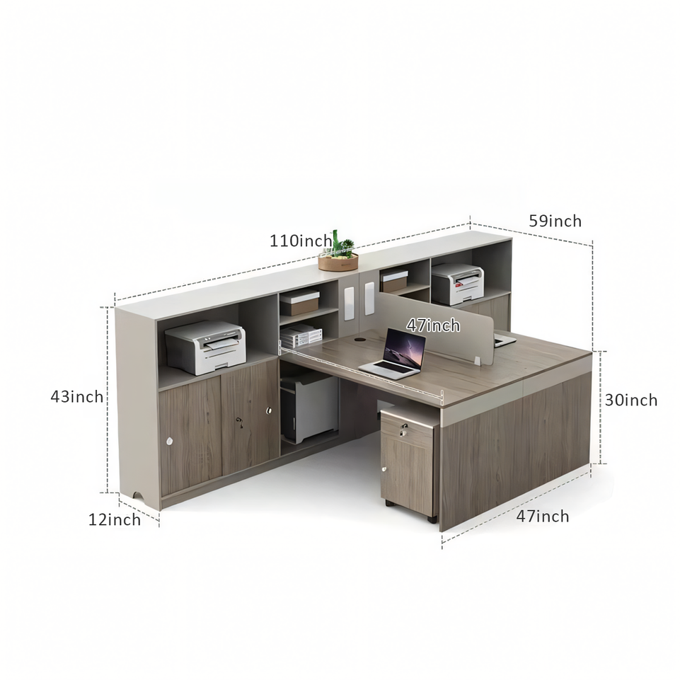 Modern T-Shaped Dual Workstation: Stylish Office Desk and Chair Set BGZ-072