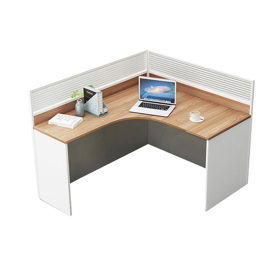 Modern L-Shaped Office Desk with Screen Divider for Employee Workstations BGZ-222