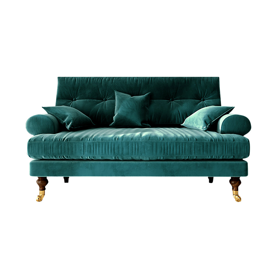 Modern Sofa 35-94 in Wide with Velvet & Solid Wood for Reception Area