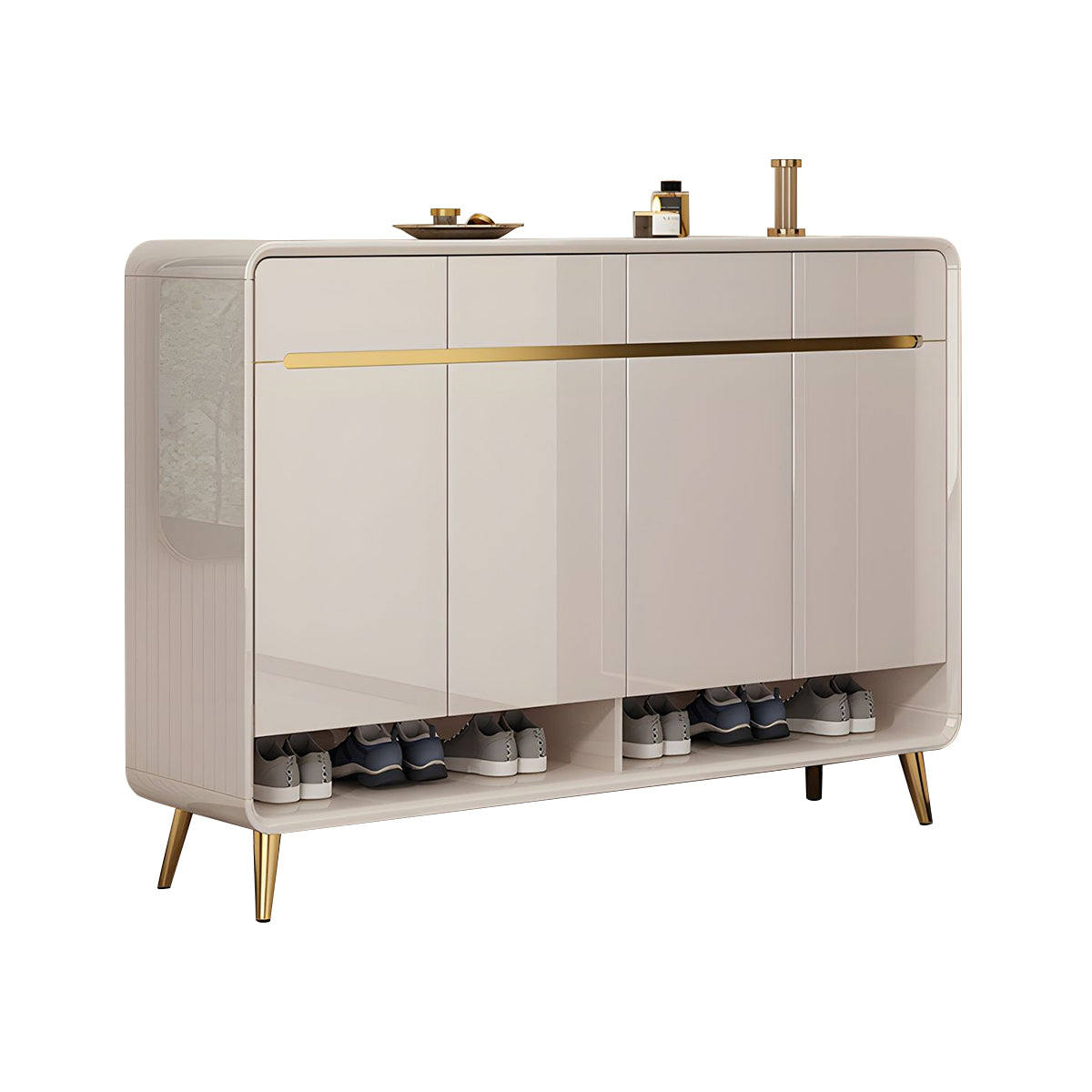 Luxury High-End Shoe Cabinet With Spacious Storage – Modern Glossy Lacquered Entryway Organizer CWG-2160