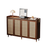 Spacious Woven Door Entryway Shoe Cabinet With Multi-Layer Storage For Modern Home, Eco-Friendly Solid Wood , Functional And Stylish Hallway Organizer CWG-02265