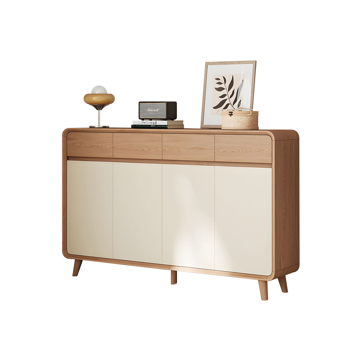 Spacious Solid Wood Entryway Shoe Cabinet With Adjustable Shelves For Home, Balcony And Modern Minimalist Interiors CWG-2161