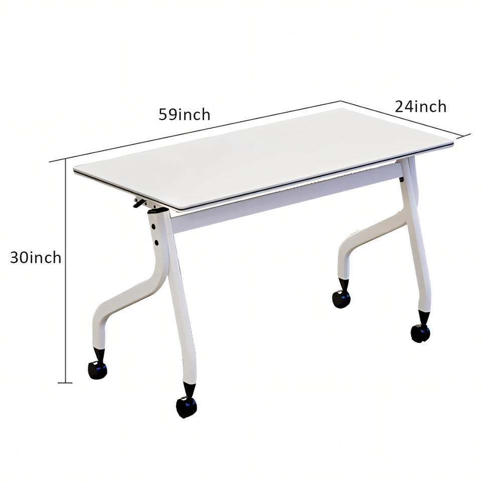 Foldable Meeting and Training Table: Mobile, Wheeled Classroom Desk for Two BGZ-009