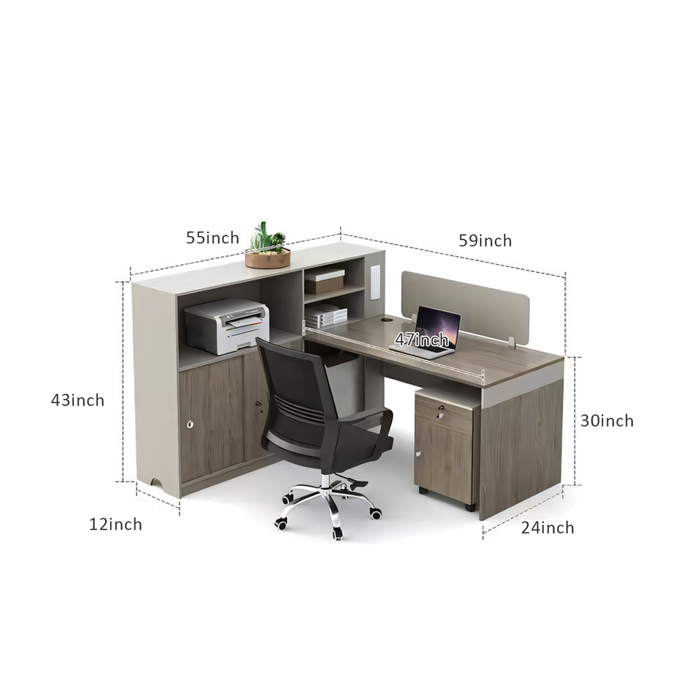 Modern T-Shaped Dual Workstation: Stylish Office Desk and Chair Set BGZ-072