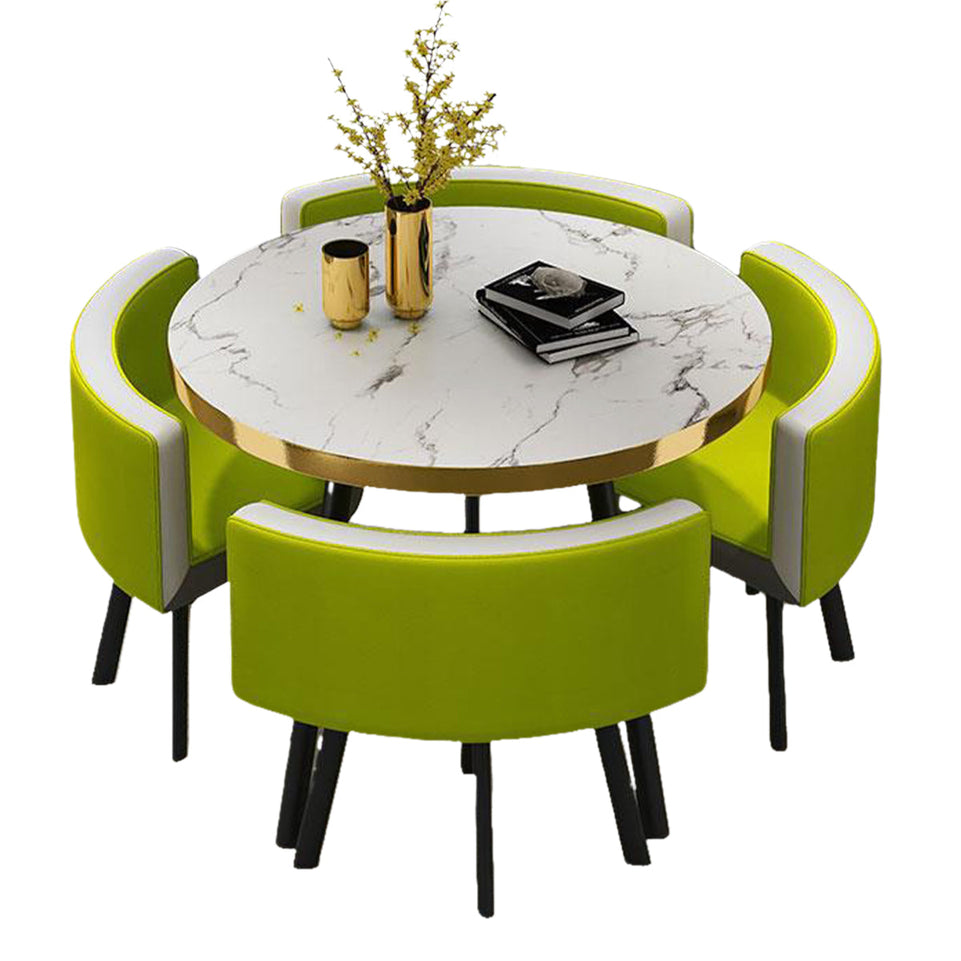 Round Reception Table with 4 Chairs for Office Reception Areas JDZH-2024