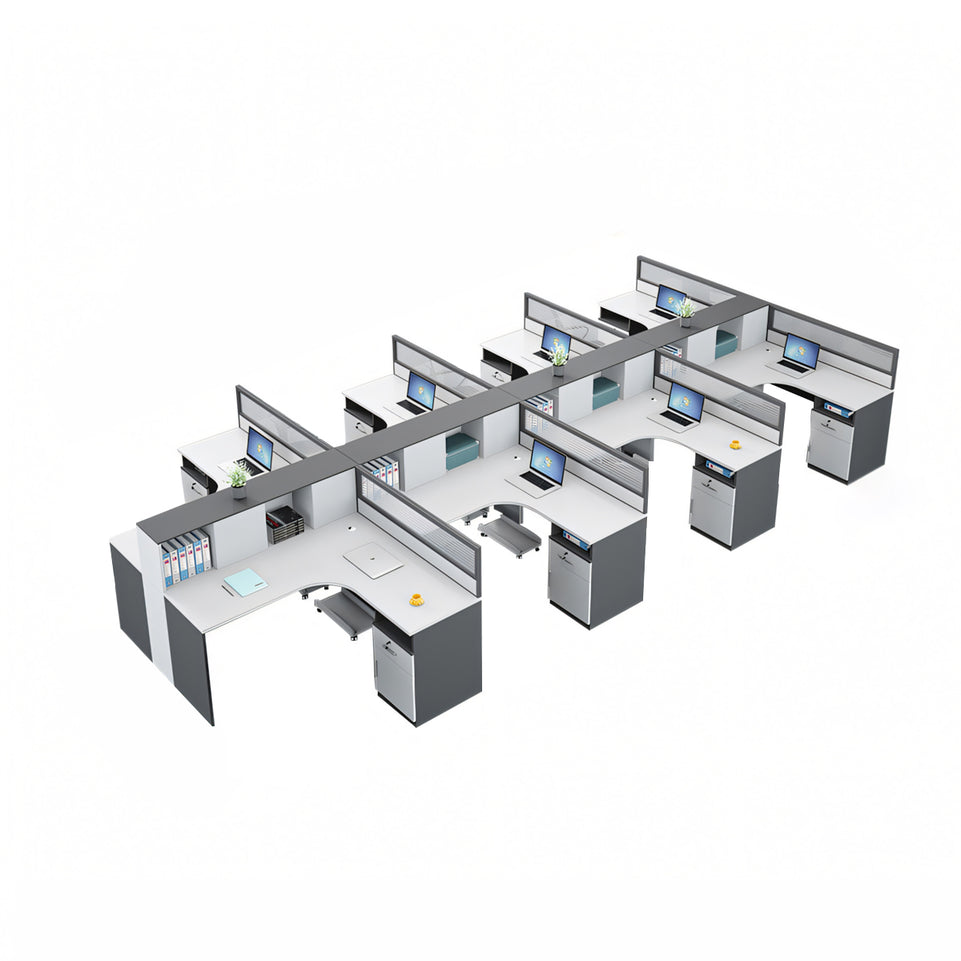 Modern Office Workstation Set with Screens, Ideal for 2/4/6-Person Workspaces BGZ-220