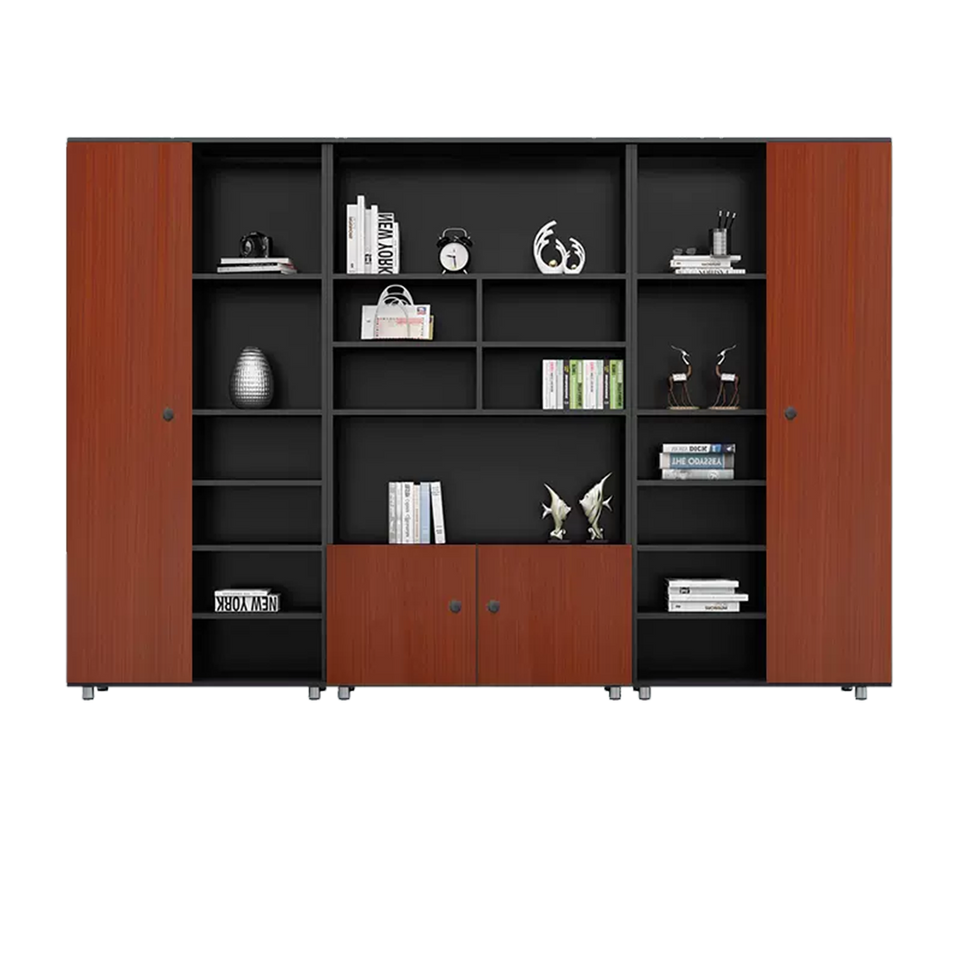 Rectangular Wooden File Cabinet with Open Storage Compartments WJG-745