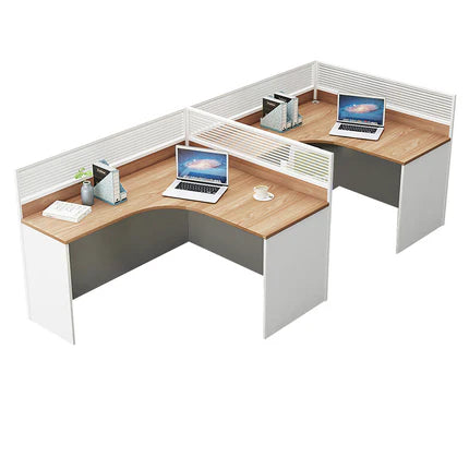 Modern L-Shaped Office Desk with Screen Divider for Employee Workstations BGZ-222