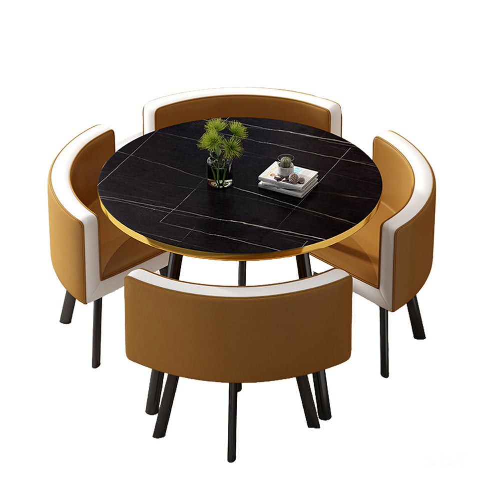 Round Reception Table with 4 Chairs for Office Reception Areas JDZH-2024