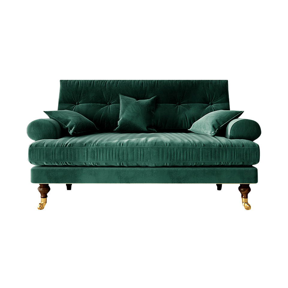 Modern Sofa 35-94 in Wide with Velvet & Solid Wood for Reception Area