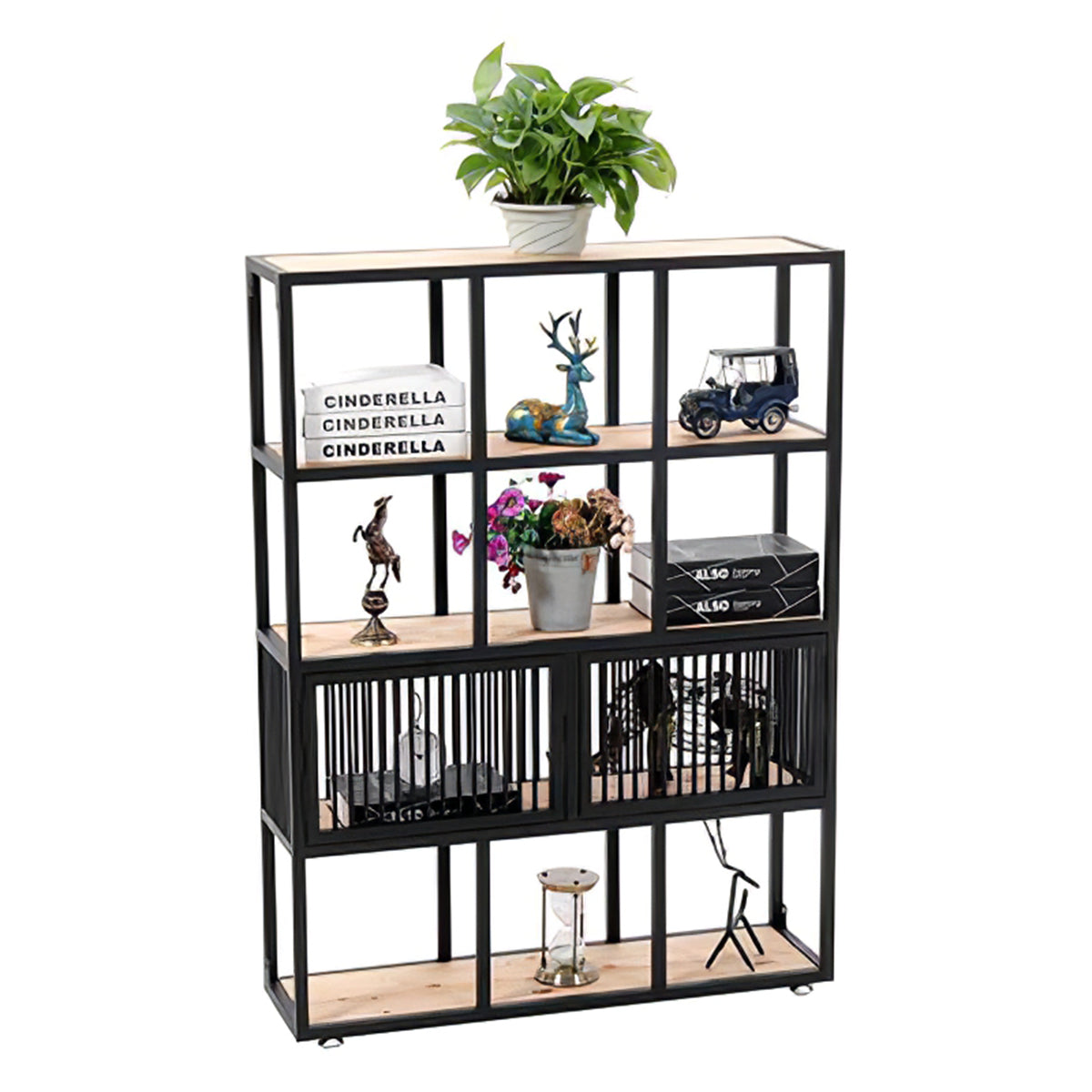 Multi-Functional Iron Frame Divider Storage Shelf for Offices & Living Room CWG-2053