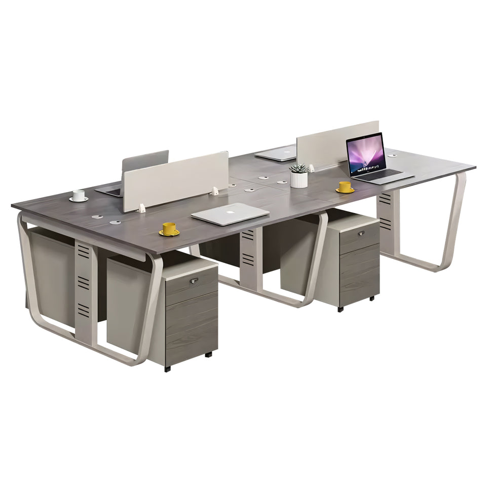 Sculpted Staff Desk Minimalist Modern Office Computer Desk Screen Card Seat Twin Staff Desk YGZ-1017